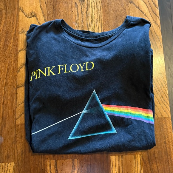 Pink Floyd Other - Pink Floyd Black Tee with Prism and Rainbow Design